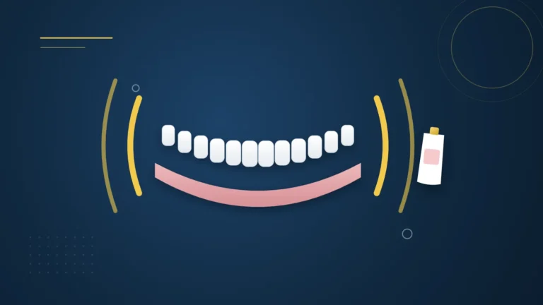 Illustration : une prothèse dentaire complète instable et un tube de crème adhésive