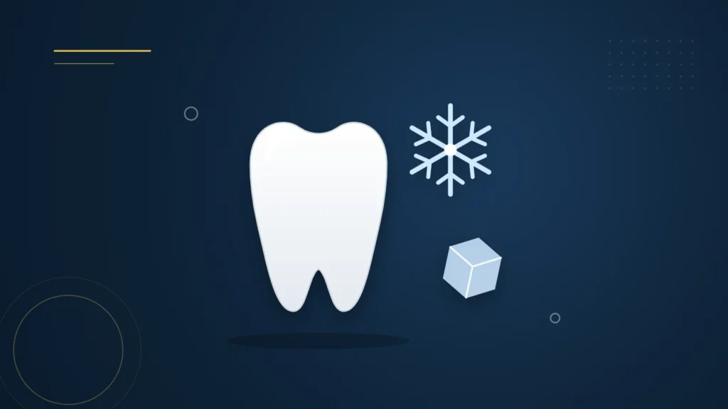 Illustration : une dent sensible, un flocon de neige et un glaçon