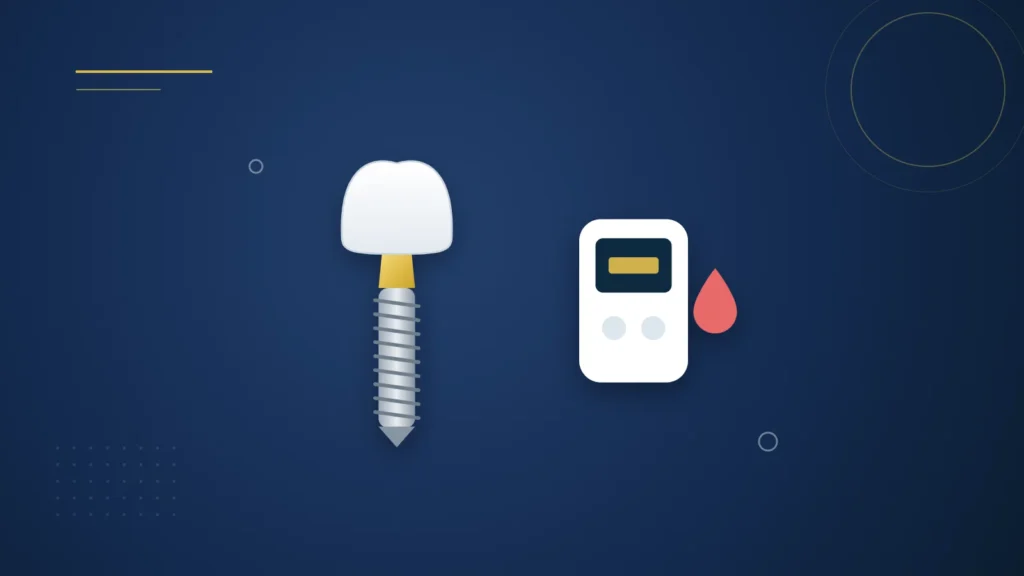 Illustration : un implant dentaire et un lecteur de glycémie