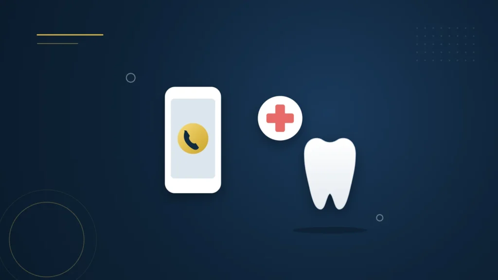 Illustration : un téléphone, une croix de premiers soins et une dent